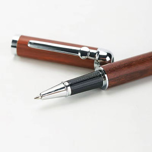 Stylos à pointe roulante en laiton en métal en vrac classique haut de gamme stylos à bille en bois à baril en bois tactile nouveauté Design 0.5mm écriture - Product Image 1