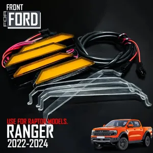 4pcs hổ phách dẫn lưới tản nhiệt phía trước ánh sáng cho Ford Ranger Raptor 2022 2023 2024 <span class=keywords><strong>2025</strong></span> p703 thế hệ tiếp theo - Product Image 2