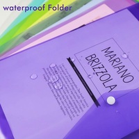 Pochette de classement en plastique transparente format A4 avec bouton-pression, pochette de classement en polyéthylène de qualité supérieure