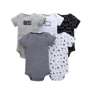 Conjunto de 5 Bodys de Algodón de Manga Corta para Bebé, Ropa de Verano Económica para Recién Nacidos, Ropa para Niños Pequeños, Ropa para Bebés Niños - Product Image 5
