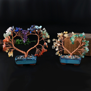 Arbres en cristal de pierre naturelle en gros, artisanat en forme de cœur, gravier de cristal, arbre à monnaie pour la décoration intérieure - Product Image 4