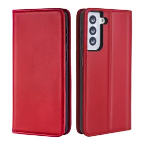Coque de téléphone à rabat en cuir de vache, personnalisée, de luxe, pour galaxy <span class=keywords><strong>s21</strong></span>/<span class=keywords><strong>s21</strong></span> <span class=keywords><strong>ultra</strong></span>/<span class=keywords><strong>s21</strong></span> plus, version TV - Product Image 1