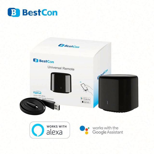 Broadlink RM4C Mini Smart Home Hub Ir Transmitter, Universal Remote Works with Alexa, Google Home