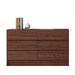 Table de maquillage moderne multi-scènes, design de buffet de bureau, grand rangement, style oriental minimaliste, bois massif de noyer noir - Product Image 6