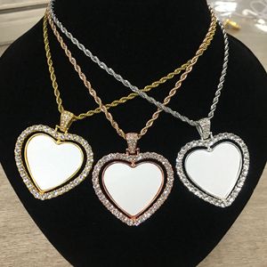 Foto personalizada joyería corazón sublimación aleación corazón giratorio collar foto marco para San Valentín/Navidad/regalos de cumpleaños - Product Image 2