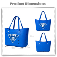 Sac à bandoulière personnalisé en EVA imperméable, sac fourre-tout léger et essuyable, sac à main ouvert, sac en silicone polyvalent et durable pour le quotidien