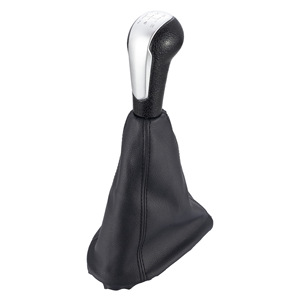 Poignée de levier de vitesses Chevrolet en cuir noir mat argenté, ajustement ergonomique - Product Image 4