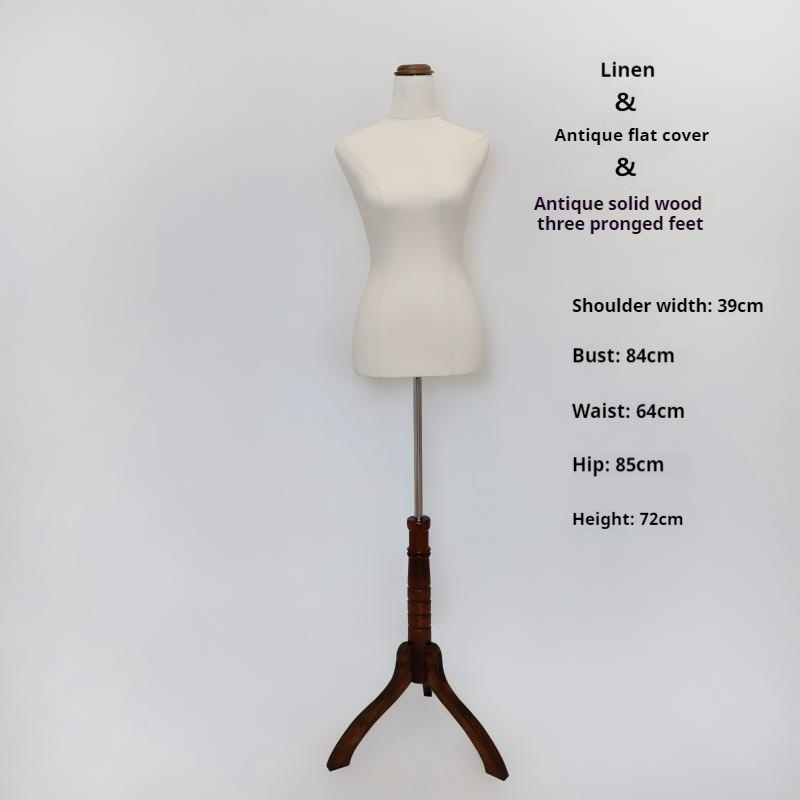 Lin blanc + couverture plate antique + pieds antiques à trois pointes
