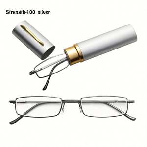 Gafas de Lectura Plegables con Marco de Acero Inoxidable para Hombre, con Estuche, para Presbicia +1.25, +1.75, +4.00, Gran Venta 2019 - Product Image 4