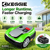 Tondeuse robot KEGGIE CE RoHS avec caméra, 1200m², 4.0Ah, largeur de coupe 22cm, hauteur de coupe 25-60mm, 8 niveaux de réglage, cartographie WiFi, IPX5, 60dB