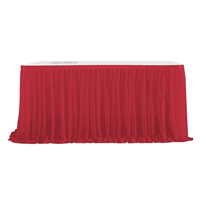 Jupe de table en mousseline de soie perlée, drapé de table de dessert élastique, personnalisable, pour décoration de fête, hôtel, banquet, anniversaire