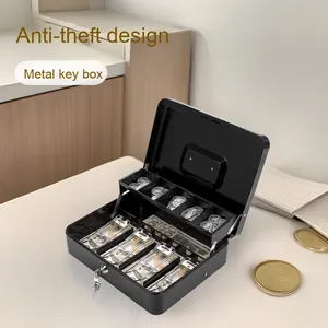 Coffre-fort domestique antivol en métal avec boîte à clés, boîte à monnaie et porte-billets pour la gestion des finances - Product Image 2