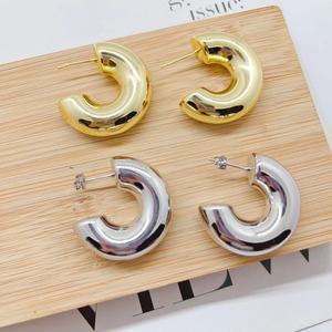 Popular Hot Selling Design <b>Fashion</b> <b>Hoop</b> <b>Earrings</b> High Quality Pvd Gold Plated Stainless Steel <b>Earrings</b> Wholesale 2025 Jewelry - Product Image 1