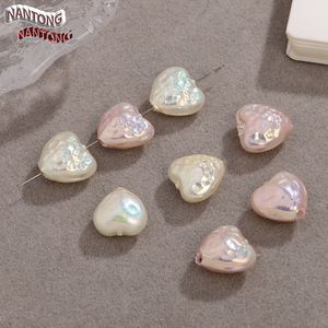 ไข่มุกเทียมรูปหัวใจสำหรับทำเครื่องประดับ สีขาวชมพู 241013 - Product Image 2
