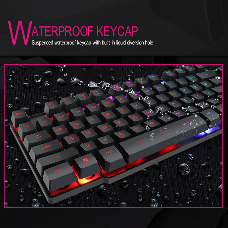 104-Key Backlit Gaming Keyboard – Wired USB English & Russian Keyboard for Desktop PC - View 3