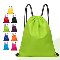 Sacs à cordon promotionnels personnalisés en nylon sport 210D 420D 600D, sac à dos en polyester avec logo