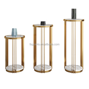 Il tavolino da caffè dell'acciaio inossidabile di progettazione moderna di vendita calda all'ingrosso imposta il supporto rotondo del fiore <span class=keywords><strong>3</strong></span> PCS - Product Image 1