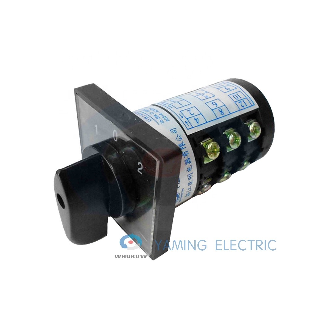 Кулачковый переключатель HZ5B-20/3 комбинации поворотный Универсальный поперечные переключатели Серебряный токоподводящий 380V 20A 3 полюса 3-х позиционный (1-0-2)