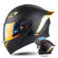 Nouveau casque de moto respirant quatre saisons, épaissi, à double visière, rabattable
