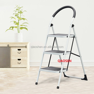 Escalera de acero blanca de 2/3/4/5 escalones con pasamanos para el hogar, cocina, despensa, armario, almacén, escaleras para el hogar, taburete, apartamento - Product Image 2