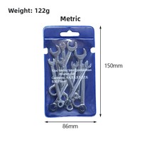 Lot de 10 clés à douille ouvertes double extrémité métriques/im impériales, mini clés Torx, clés de poche OEM en acier au chrome vanadium