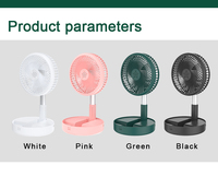 Ventilateur alimenté par batterie Portable Rechargeable USB Ventilateur de bureau au sol Ventilateur de Height4-speed réglable Convient aux voyages de camping dans la chambre à coucher