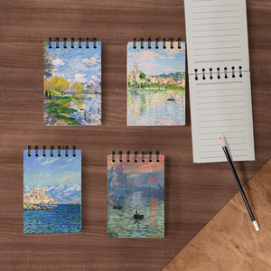 Monet Van Gogh koil garis Horizontal, <span class=keywords><strong>Notebook</strong></span> saku portabel kreatif, <span class=keywords><strong>Notebook</strong></span> kata siswa A7 - Product Image 4
