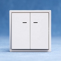 Interrupteur mural à 2 boutons, 1 voie, avec LED, design grand format, couleurs blanc, noir, gris, or, norme européenne, vente chaude