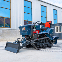 Tracteur chenillé diesel 35 CV Euro 5 haute performance avec fonction de creusement de fossés et lame de bouteur pour utilisation agricole sur rizières