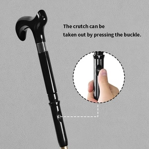 Bastón de Senderismo Metálico Recto y Grande con Función Todo en Uno para Escalar, Hacer Senderismo y Protegerse de la Lluvia - Product Image 4