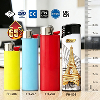 Encendedor de Gas Piezoeléctrico Certificado CE EN13869, Fabricante, Venta al Por Mayor, Logotipo Personalizado Impreso, OEM, Envoltura 3D, Tacto Suave, Ecológico