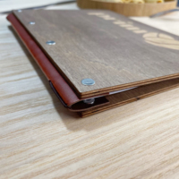 Porta Menús de Madera Personalizado, Carpeta de Menús en Formato de Libro para Cafetería, Bar, Restaurante, Hotel, Suministros para Restaurantes