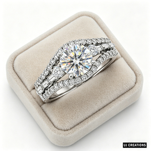<b>Custom</b> 9K/14K/18K Solid Gold 1ct Round Lab Grown Diamond <b>Ring</b> VVS-VS Quality Brilliant Cut Wedding <b>Ring</b> - Product Image 4