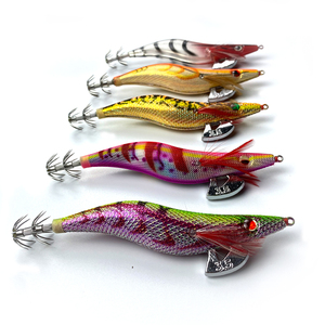 2026 GAMA Japón molde Yozuri al por mayor 2.5 # /3.0 # /3.5 #   Señuelo de pesca <span class=keywords><strong>dtd</strong></span> <span class=keywords><strong>EGI</strong></span> Squid Hook Jig de madera para camarones, pulpos y calamares - Product Image 2