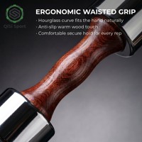 Juego de Mancuernas de Madera de Roble Rojo de Lujo, Ajustables de 1-10 kg, con Pesas de Acero Inoxidable Espejado, para Gimnasios y Yoga en Casa