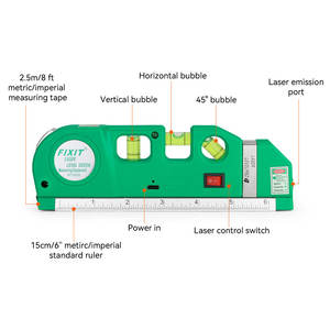 Niveau laser vert à auto-ligne croisée avec ruban à mesurer Niveau laser extérieur multifonction à nivellement automatique - Product Image 2