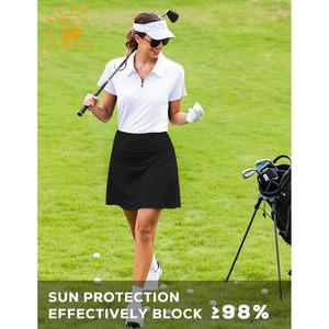 FOXA Womens Golf Shirt Short Sleeve 1/4 <b>Zip</b> Collared Quick Dry Athletic <b>Polo</b> For Tennis Pickleball - Product Image 4