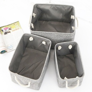 Cesta de Almacenamiento de Ropa Plegable de Lino, Diseño Nórdico para el Hogar, Caja de Almacenamiento de Tela para Libros y Productos de Cuidado de la Piel, Suministro Transfronterizo - Product Image 3