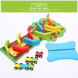 In legno per bambini giocattoli educativi inerzia velocità 9-strato della pista di alberi da frutto aliante creativo blocchi di costruzione del giocattolo per il bambino - Product Image 3