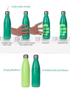 Вакуумная Изолированная пустая бутылка для воды BestSub с двойными стенками, с сублимационной печатью, меняющая цвет, стакан