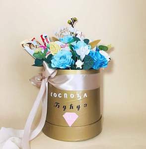 Custom Floral Package <b>Box</b> <b>Shaped</b> Round Boxes for Flower Store Delivery Matt Lamination Embossing UV Coating Printing Handling - Product Image 5