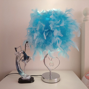 Lámpara <span class=keywords><strong>de</strong></span> Mesa Romántica con Plumas Rosadas, Base <span class=keywords><strong>de</strong></span> Metal en Forma <span class=keywords><strong>de</strong></span> Corazón, Lámpara <span class=keywords><strong>de</strong></span> Noche Moderna Nórdica con Plumas, Decoración <span class=keywords><strong>para</strong></span> Dormitorio, Venta al Por Mayor - Product Image 5