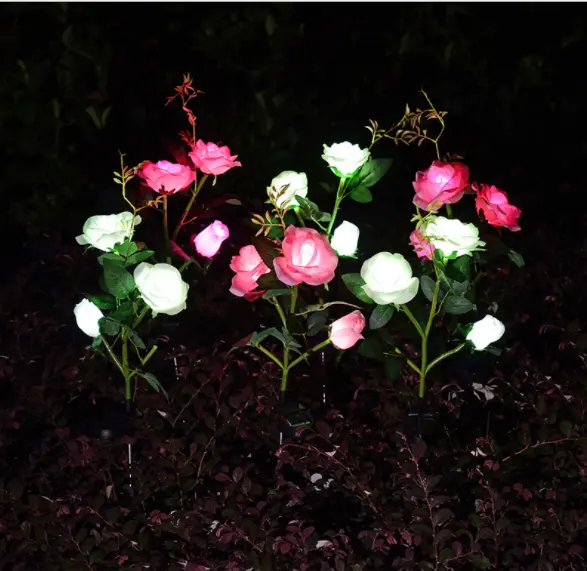 निविड़ अंधकार luces solares लिली गुलाब सूरजमुखी सजावटी मार्ग प्रकाश सौर फूल आउटडोर