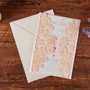 <span class=keywords><strong>Cartes</strong></span> d'invitation de mariage découpées au laser - Product Image 4