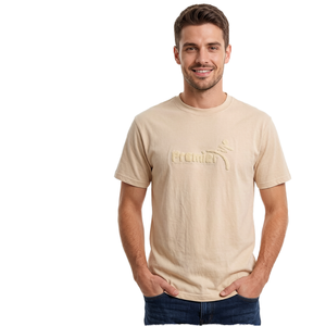 Camiseta de Hombre 100% Algodón Preencogido con Logotipo Personalizado en Relieve, Camiseta Casual Transpirable de Manga Corta para Hombre - Product Image 1