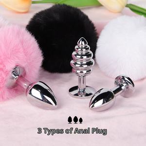 Black Wolf 2023815 Anal Plug Rabbit Tail Extraíble SM Hair No impermeable para hombres y mujeres - Product Image 3