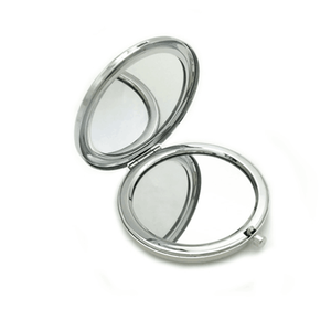 Specchio Portatile Pieghevole a Doppia Faccia in Metallo, Regalo Personalizzato, Specchietto Compatto da Viaggio per Cosmetici, Realizzato Artigianalmente - Product Image 2