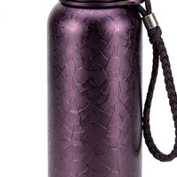 Bouteille d'eau isolée en titane pur, texturée, à boire directement, portable, idéale pour les cadeaux, vaisselle de voyage
