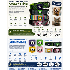 Parche de PVC suave personalizado para collar de mascotas, etiqueta flexible impermeable con logotipo de perro o gato para coser en collares de mascotas - Product Image 1