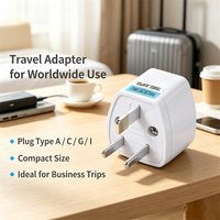 Adaptor Colokan Listrik Global 10A 250V, Konverter Soket Ekstensi Multi Negara Mini Portabel untuk Perjalanan Bisnis dan Studi